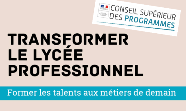 Intervention du  CSP sur les programmes de lycée professionnel