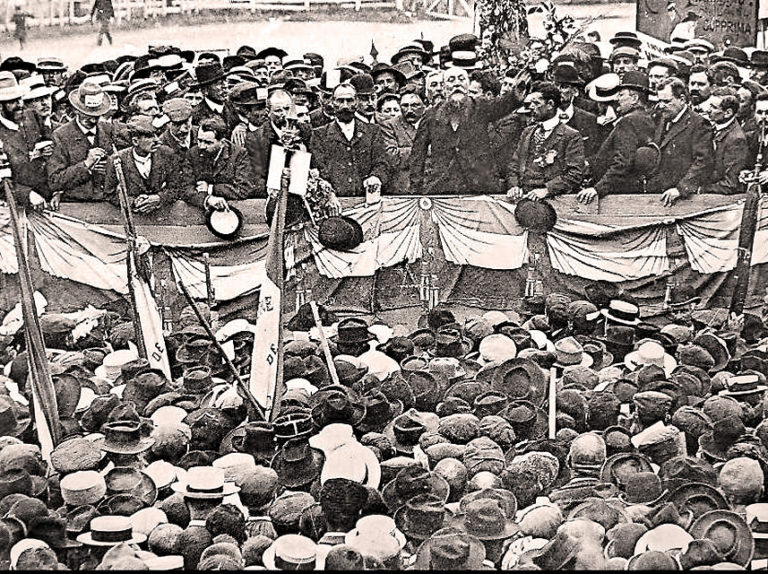 Sur la même tribune Ernest Ferroul et Marcelin Albert
