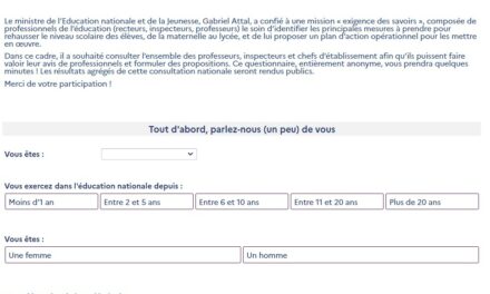 Mission « Exigence des savoirs » : le questionnaire pour les enseignants est disponible jusqu’au 20 novembre