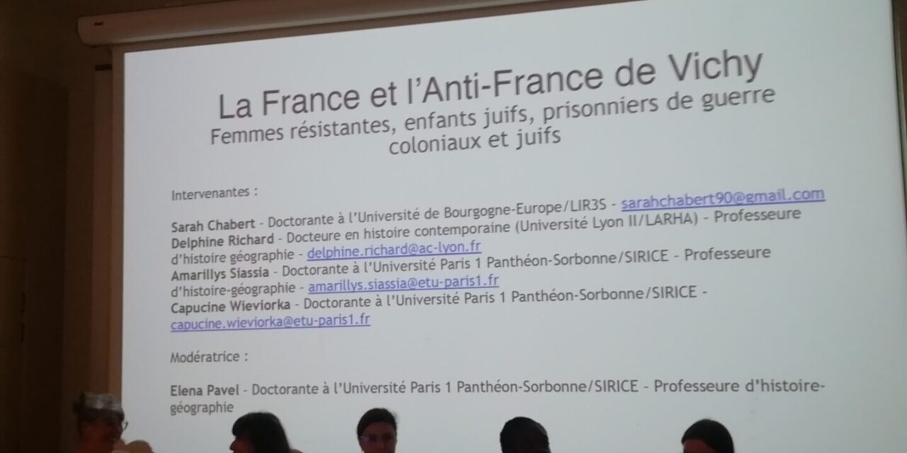 La France et l’Anti-France de Vichy : femmes résistantes, enfants juifs, soldats et prisonniers de guerre juifs et coloniaux