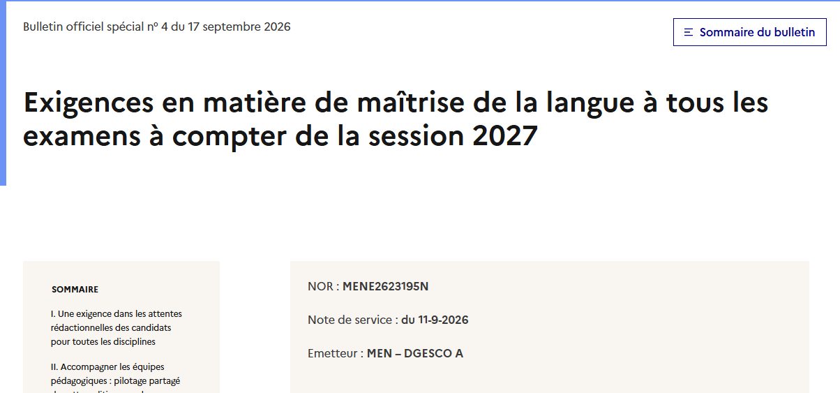 DNB BAC 2027 : la maîtrise de la langue devient une exigence renforcée en histoire-géographie